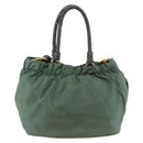 PRADA Hand Bag Nylon 2way Green Gold Auth bs34262-3