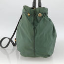 PRADA Hand Bag Nylon 2way Green Gold Auth bs34262-5