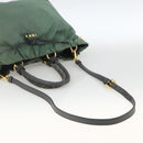 PRADA Hand Bag Nylon 2way Green Gold Auth bs34262-9