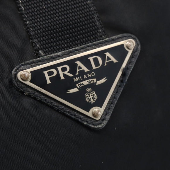 PRADA Purse Shoulder Bag Nylon Black Silver Auth bs34263