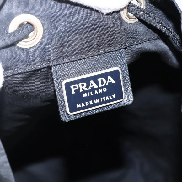 PRADA Purse Shoulder Bag Nylon Black Silver Auth bs34263