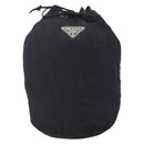 PRADA Purse Shoulder Bag Nylon Black Silver Auth bs34263-13