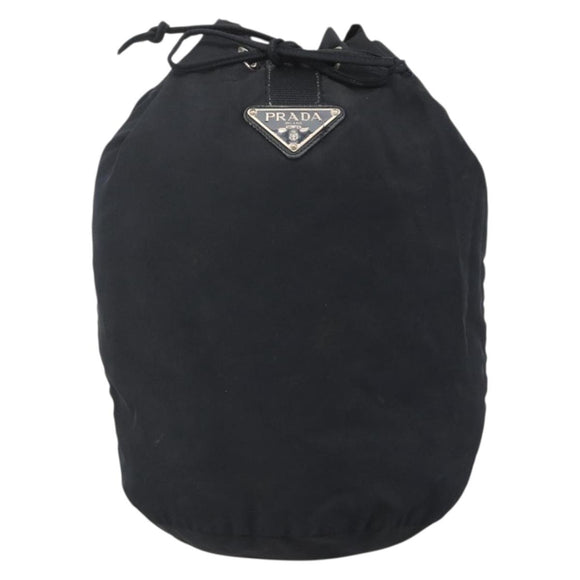 PRADA Purse Shoulder Bag Nylon Black Silver Auth bs34263