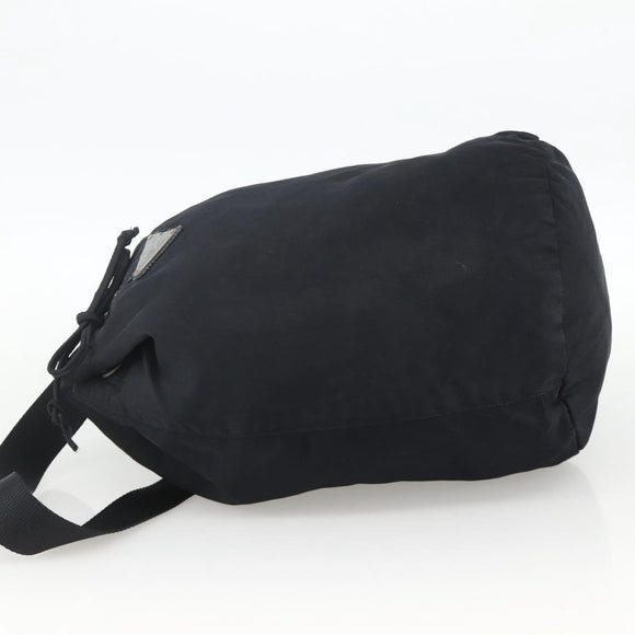 PRADA Purse Shoulder Bag Nylon Black Silver Auth bs34263