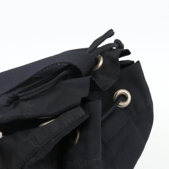 PRADA Purse Shoulder Bag Nylon Black Silver Auth bs34263