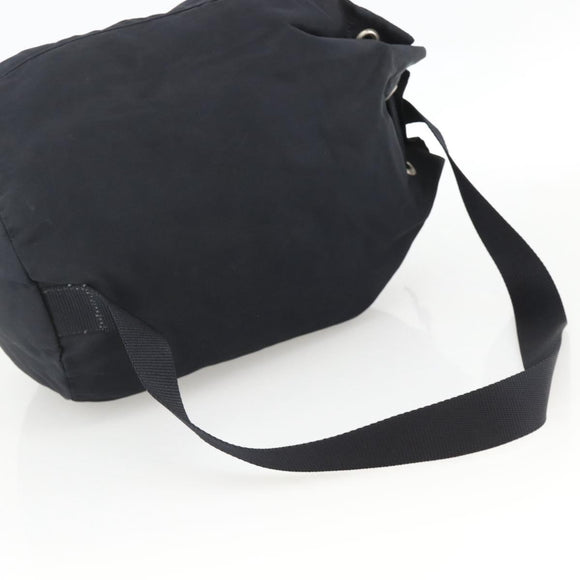 PRADA Purse Shoulder Bag Nylon Black Silver Auth bs34263