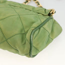 PRADA Chain Shoulder Bag Nylon Green Gold Auth bs34264-15