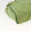 PRADA Chain Shoulder Bag Nylon Green Gold Auth bs34264-16