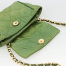 PRADA Chain Shoulder Bag Nylon Green Gold Auth bs34264-10
