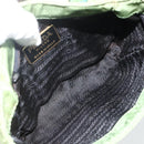 PRADA Chain Shoulder Bag Nylon Green Gold Auth bs34264-11