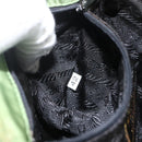 PRADA Chain Shoulder Bag Nylon Green Gold Auth bs34264-12