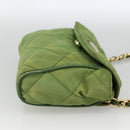PRADA Chain Shoulder Bag Nylon Green Gold Auth bs34264-4