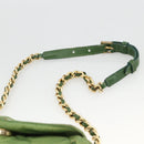 PRADA Chain Shoulder Bag Nylon Green Gold Auth bs34264-8