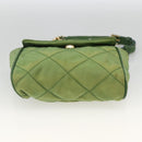 PRADA Chain Shoulder Bag Nylon Green Gold Auth bs34264-5