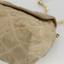 PRADA Chain Shoulder Bag Nylon Beige Gold Auth bs34265-14
