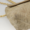 PRADA Chain Shoulder Bag Nylon Beige Gold Auth bs34265-15