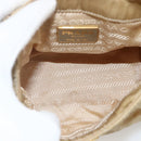 PRADA Chain Shoulder Bag Nylon Beige Gold Auth bs34265-11