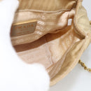 PRADA Chain Shoulder Bag Nylon Beige Gold Auth bs34265-20