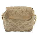 PRADA Chain Shoulder Bag Nylon Beige Gold Auth bs34265-2