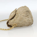 PRADA Chain Shoulder Bag Nylon Beige Gold Auth bs34265-3