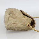 PRADA Chain Shoulder Bag Nylon Beige Gold Auth bs34265-4