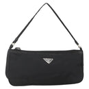 PRADA Accessory Pouch Nylon Black Silver Auth bs34268-1