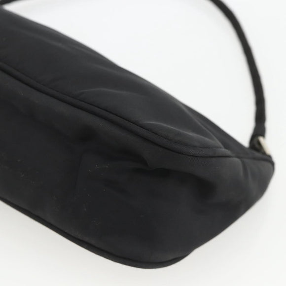 PRADA Accessory Pouch Nylon Black Silver Auth bs34268