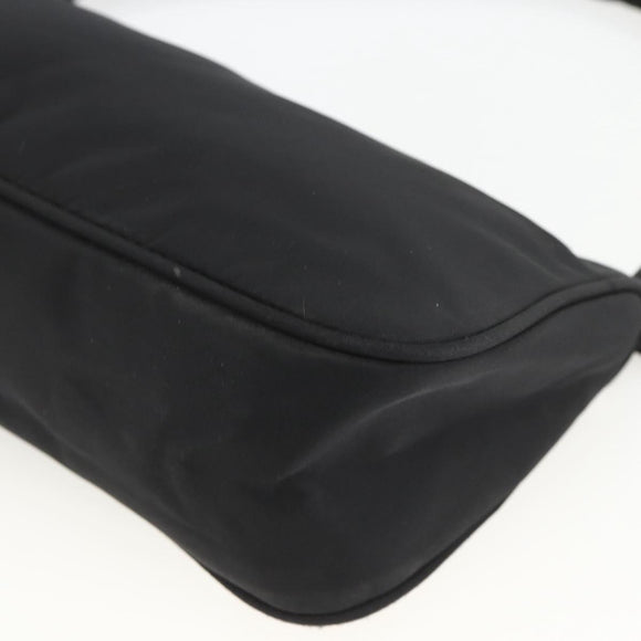 PRADA Accessory Pouch Nylon Black Silver Auth bs34268