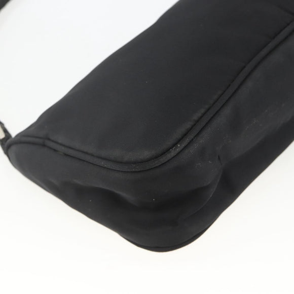 PRADA Accessory Pouch Nylon Black Silver Auth bs34268
