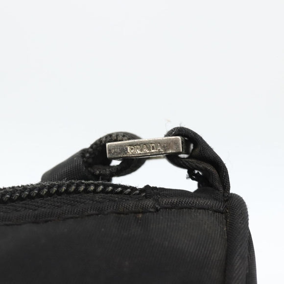 PRADA Accessory Pouch Nylon Black Silver Auth bs34268