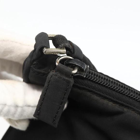 PRADA Accessory Pouch Nylon Black Silver Auth bs34268