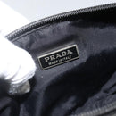 PRADA Accessory Pouch Nylon Black Silver Auth bs34268-19