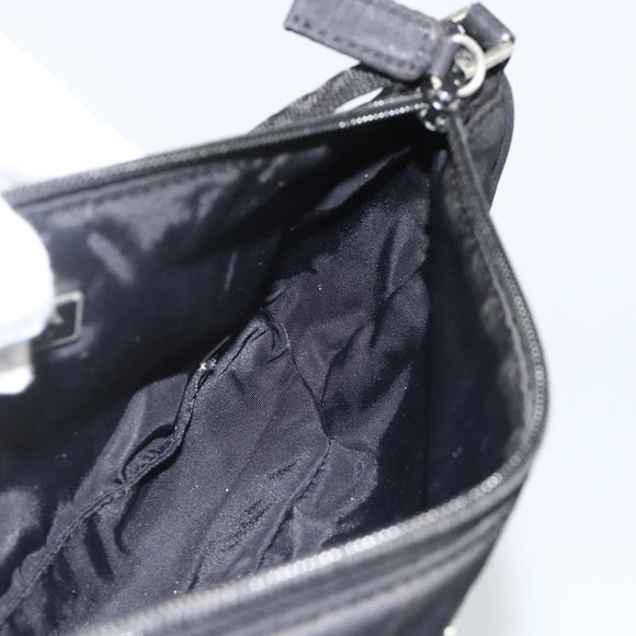 PRADA Accessory Pouch Nylon Black Silver Auth bs34268