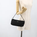 PRADA Accessory Pouch Nylon Black Silver Auth bs34268-22
