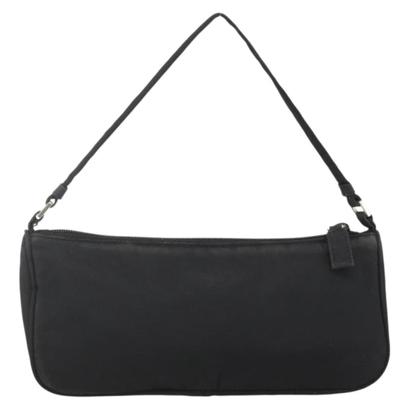 PRADA Accessory Pouch Nylon Black Silver Auth bs34268
