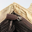 PRADA Hand Bag Nylon Beige Gold Auth bs34269-20