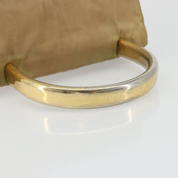 PRADA Hand Bag Nylon Beige Gold Auth bs34269