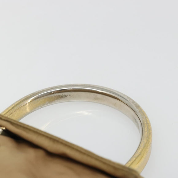 PRADA Hand Bag Nylon Beige Gold Auth bs34269