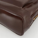 GUCCI Bamboo Tote Bag Patent leather Brown Gold Auth bs34270-9