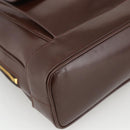 GUCCI Bamboo Tote Bag Patent leather Brown Gold Auth bs34270-14
