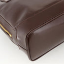 GUCCI Bamboo Tote Bag Patent leather Brown Gold Auth bs34270-16