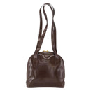 GUCCI Bamboo Tote Bag Patent leather Brown Gold Auth bs34270-2