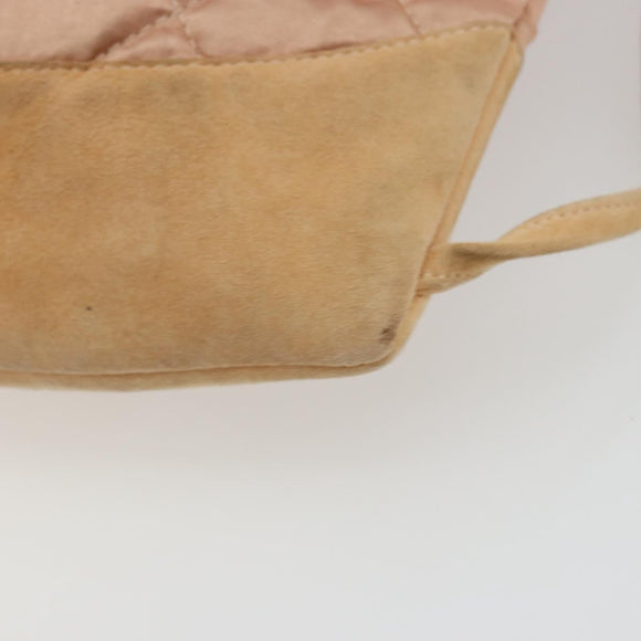 CHANEL Matelasse Schoudertas Rugzak Satijn Roze Goud CC Auth bs34274