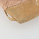 CHANEL Matelasse Schoudertas Rugzak Satijn Roze Goud CC Auth bs34274-15