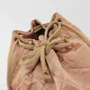 CHANEL Matelasse Schoudertas Rugzak Satijn Roze Goud CC Auth bs34274-10