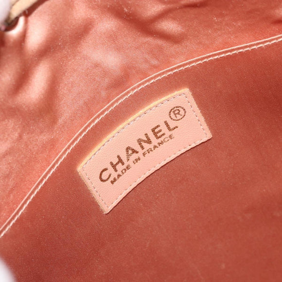 CHANEL Matelasse Schoudertas Rugzak Satijn Roze Goud CC Auth bs34274