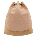 CHANEL Matelasse Schoudertas Rugzak Satijn Roze Goud CC Auth bs34274-2
