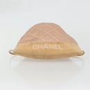CHANEL Matelasse Schoudertas Rugzak Satijn Roze Goud CC Auth bs34274-5