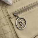 CHANEL Choco Bar Hand Bag Leather Ivory Silver CC Auth bs34277-17