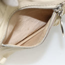 CHANEL Choco Bar Hand Bag Leather Ivory Silver CC Auth bs34277-11